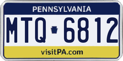 PA license plate MTQ6812