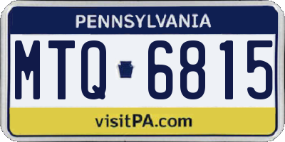 PA license plate MTQ6815