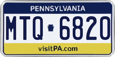 PA license plate MTQ6820