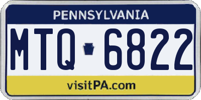 PA license plate MTQ6822