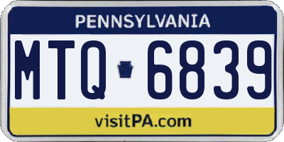 PA license plate MTQ6839