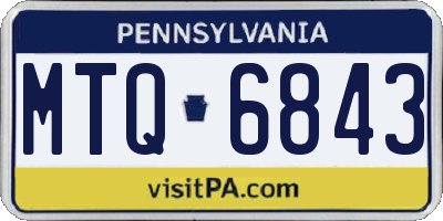 PA license plate MTQ6843