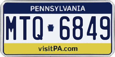 PA license plate MTQ6849