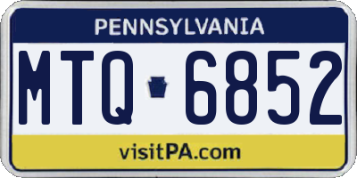 PA license plate MTQ6852