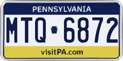 PA license plate MTQ6872
