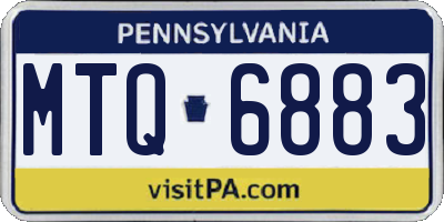 PA license plate MTQ6883