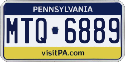 PA license plate MTQ6889