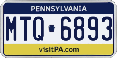 PA license plate MTQ6893
