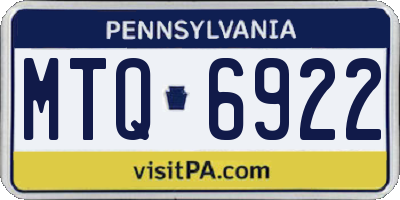 PA license plate MTQ6922