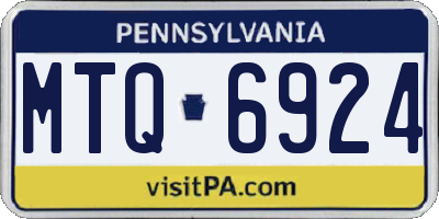 PA license plate MTQ6924