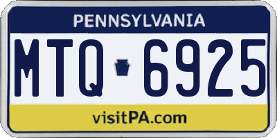 PA license plate MTQ6925