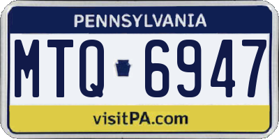 PA license plate MTQ6947