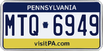 PA license plate MTQ6949