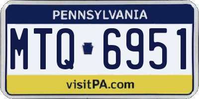PA license plate MTQ6951