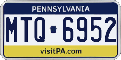 PA license plate MTQ6952