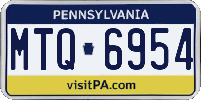 PA license plate MTQ6954