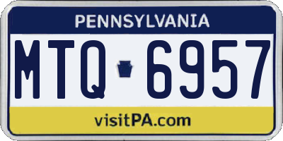PA license plate MTQ6957
