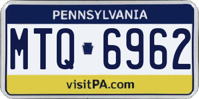 PA license plate MTQ6962