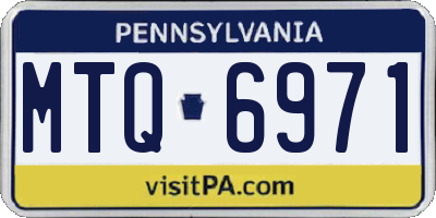 PA license plate MTQ6971