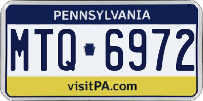 PA license plate MTQ6972