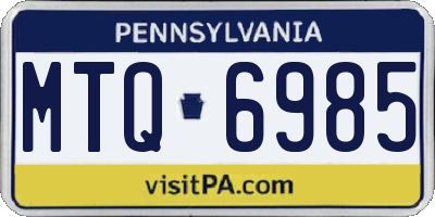 PA license plate MTQ6985
