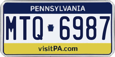 PA license plate MTQ6987