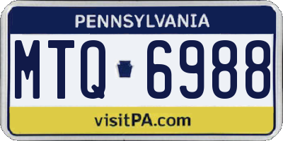 PA license plate MTQ6988