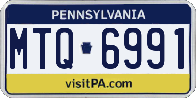 PA license plate MTQ6991