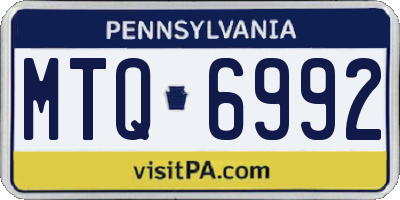 PA license plate MTQ6992