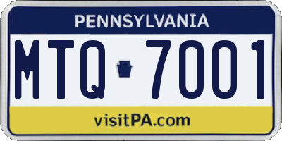PA license plate MTQ7001