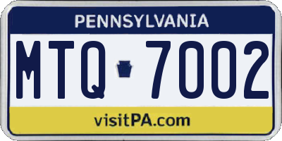 PA license plate MTQ7002