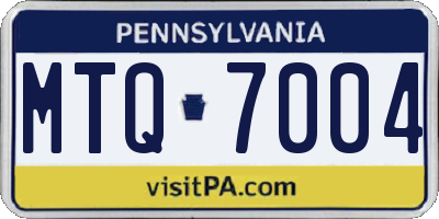 PA license plate MTQ7004