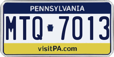PA license plate MTQ7013