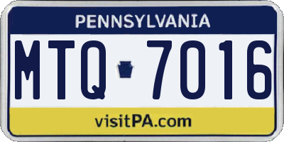 PA license plate MTQ7016