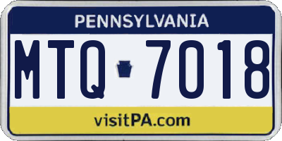 PA license plate MTQ7018