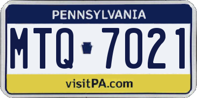 PA license plate MTQ7021