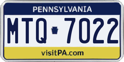PA license plate MTQ7022
