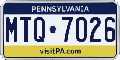 PA license plate MTQ7026