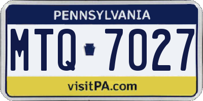PA license plate MTQ7027