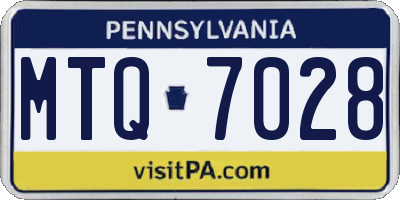 PA license plate MTQ7028