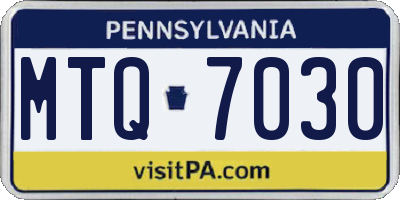 PA license plate MTQ7030