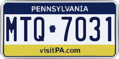 PA license plate MTQ7031
