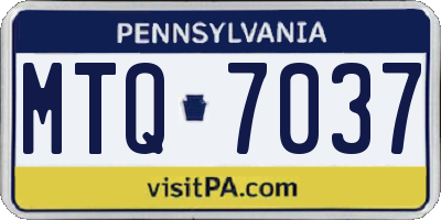PA license plate MTQ7037