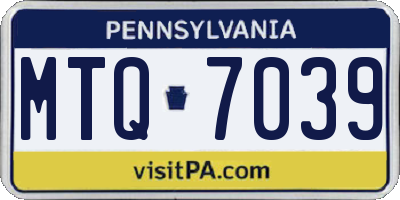PA license plate MTQ7039