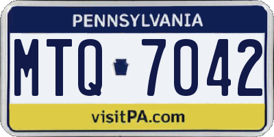 PA license plate MTQ7042