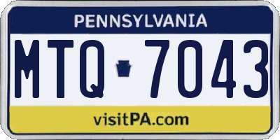 PA license plate MTQ7043