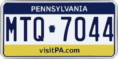 PA license plate MTQ7044
