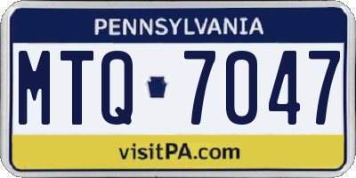 PA license plate MTQ7047