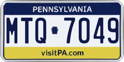 PA license plate MTQ7049