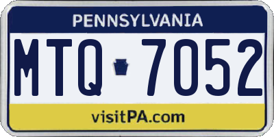 PA license plate MTQ7052